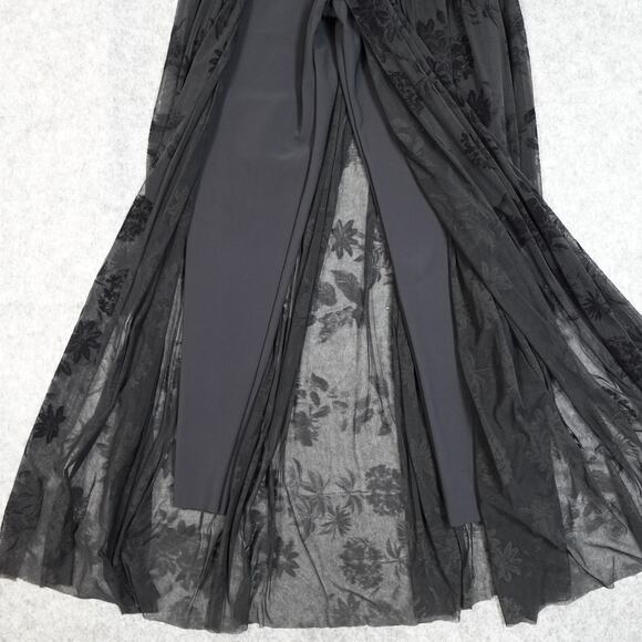Chiara Boni Jumpsuit Womens 40/Small/4? One Shoulder Velvet Floral Overskirt - Picture 3 of 16